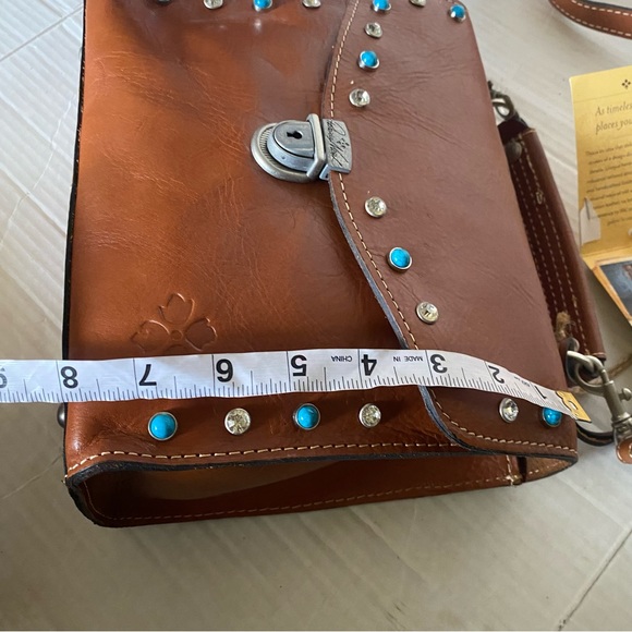 Patricia Nash Simona leather crossbody bag turquoise and diamond beaded - Picture 15 of 15